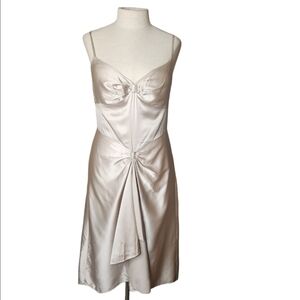 Maggy London Champagne Silk Dress Size 8